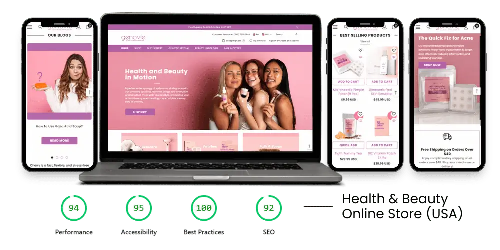 A Health and beauty Products Online store in USA (Web Design Portfolio)