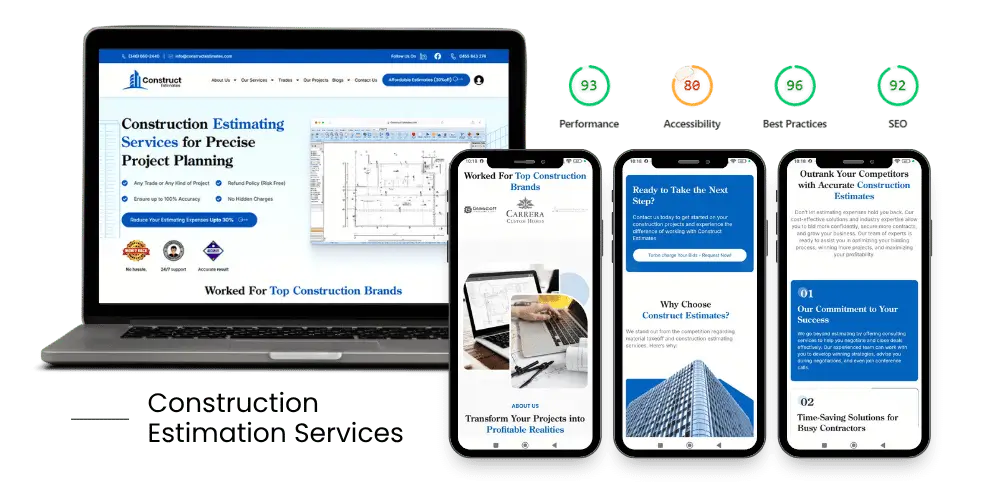 Construction Estimation Services in USA (Web Design Portfolio)